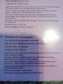 Prodám nové nástěnné samolepky 34 x 49 cm, 3 archy - 2