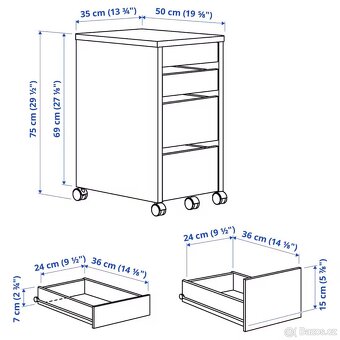 kontejner Ikea Micke, stojací lampa, němý sluha - 2