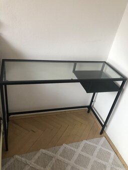 Stolek-kov, sklo IKEA - 2