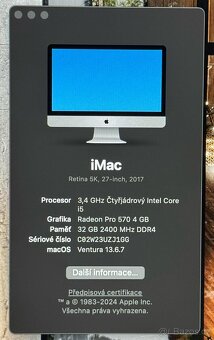 🖥️ Apple iMac 27" Retina 5K (2017) –  ve výborném stavu - 2