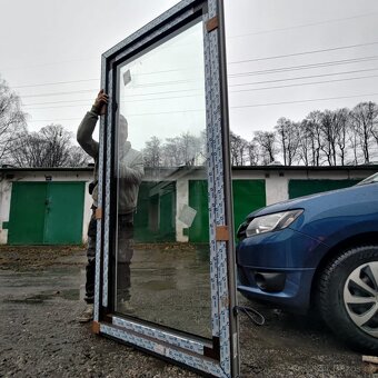 Nové balkonové dveře 103x203 dekor - walnuss terra - 2