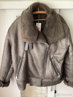 Kožená,zimní bunda,Nová,vel.L-XL - 2