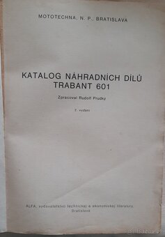 Katalog náhradních dílů Trabant 601 – Rudolf Prudký (Mototec - 2