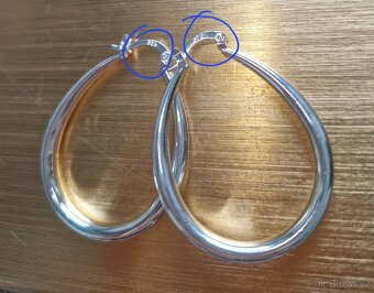 Nové dámské stříbrné náušnice oválné kruhy ovály 925 4 cm - 2