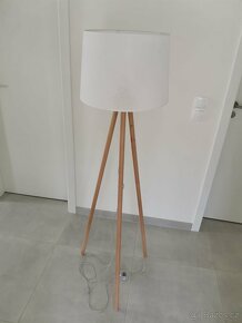 Stojací lampa ROLLER, bílá, dub, art deco - 2
