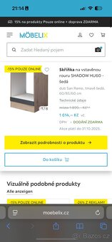 Skříňka na vestavnou troubu SHADOW HU60 (šedá, dub San Remo) - 2