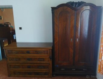 Retro komoda, skříň, zrcadlo masiv - 2