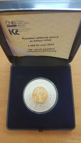 Bimetalová mince 2000 Kč 100. výročí zavedení čs. koruny - 2