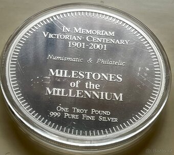 stříbrná 100.výr. královny VICTORIE, proof, 371g - 2