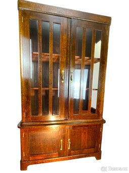 Starožitná dubová knihovna - Art Deco - 2