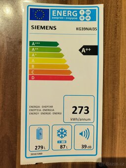 Siemens - krásná veliká lednice s mrazákem - 2