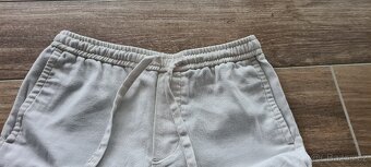 Pánské lněné béžové kraťase Zara - 2