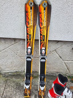 Dětský lyžařský set - lyže 100cm, lyžáky, hůlky, helma - 2