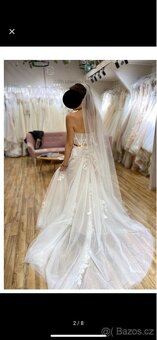 Boho romantické svatební šaty s krajkou - 2