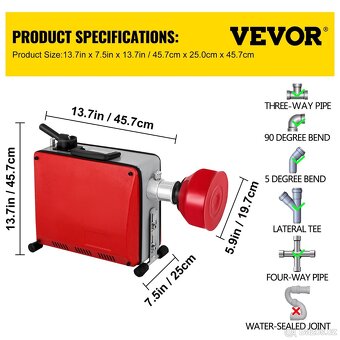 Stroj na čištění odpadů 390W s 16 mm pérem 12,5 m - nový - 2