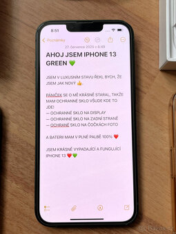 Apple Iphone 13 GREEN 128GB / STAV NOVÉHO / 100% baterie - 2