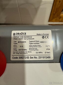 Beztlakovy ohřívač vody (bojler) 5,7 litrů - 2