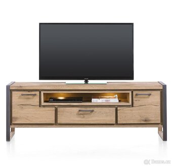 TV komoda z masivu Metalo – dub, LED, 170 cm - 2
