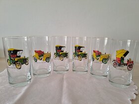 RETRO SKLENIČKY S AUTY 6 KS - 2