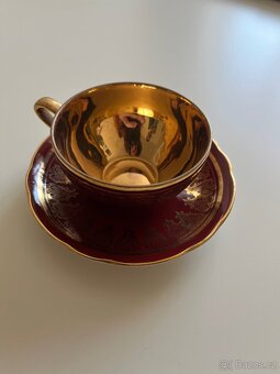 zlato-červený moka porcelánový set 3 Grácie - 2