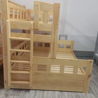 dřevěná patrová postel z masivu, palanda Midas - 2