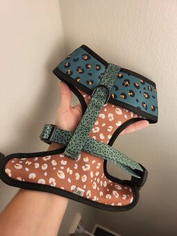 Khaki Leopard upravitelne psí designové kšíry vel M - 2