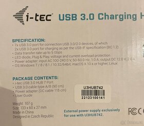 Napájený USB HUB 3.0 - 7 USB ports - 2