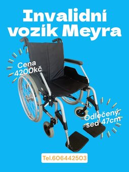 Invalidní vozík meyra sed 47cm brzdy pro doprovod - 2