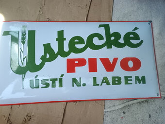 Stará smaltovaná cedule Ústecké pivo - 2