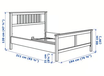 Postel Hemnes Ikea 180x200 vč roštů a matrace - 2