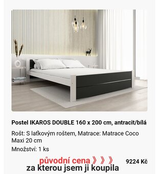 Postel 160x200cm s matrací - 2