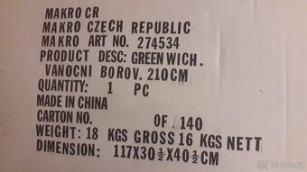 vánoční stromeček umělý 2 metry zcela nový nikdy nepoužitý - 2