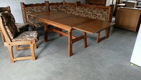 Rustikální rohová lavice+stůl a 2 židle - 2