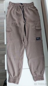 Dívčí/dámské kalhoty - černé s proužky, hnědé - 2