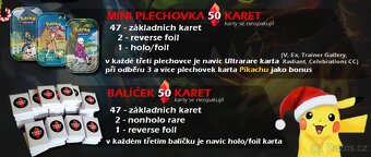 Pokemon TCG - Vánoční balíčky 50 karet + Pikachu zdarma - 2