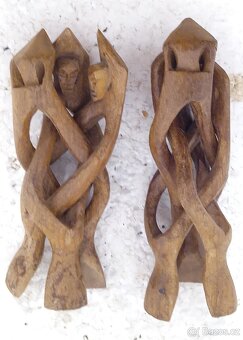 2x Vyřezávaný stojan na květináč retro - 2