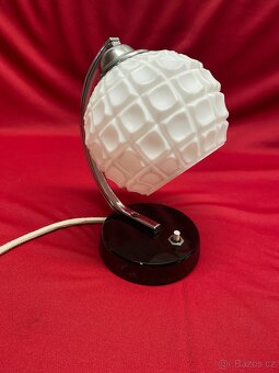 lampa lampička retro lampa chrom lampička na noční stolek - 2