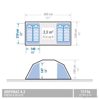 Prutový stan Arpenaz 4.2 F&B | 4 osoby | 2 ložnice Decathlon - 2