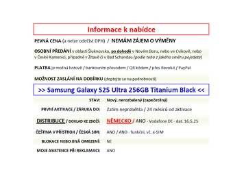 Samsung Galaxy S25 Ultra 256GB černý NOVÝ NEROZBALENÝ - 2