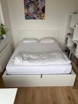Postel Ikea Malm 160x200 cm s úložným prostorem, bílá - 2