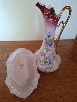 Krafa a košíček z růžového porcelánu - 2