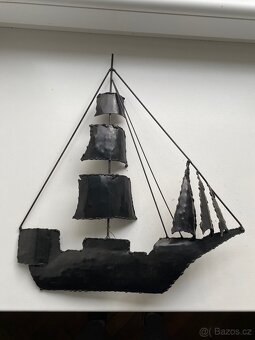 Kovová nástěnná plachetnice - ruční práce - 2