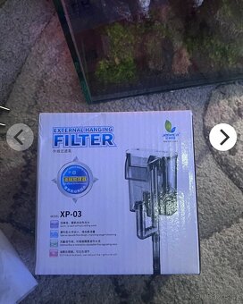 Mini akvárium 20x20x20 s LED, dekorací, topením a filtrem - 2