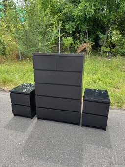 Komoda + noční stolky Ikea Malm - 2