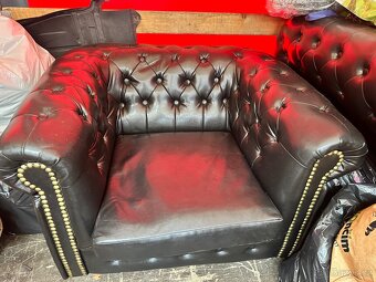 Kožená sedačka gauč a křeslo - 2