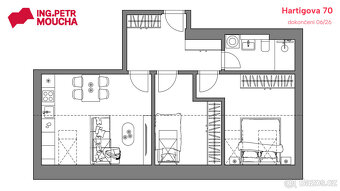 Prodej bytu 3+kk, 61,2 m² – Hartigova, Praha 3 - 2