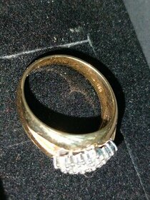 Zlaty damsky prsten Diamanty Punc 0,585 Rozmer 55 - 2