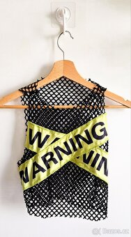 Dámské síťované tílko s nápisem "WARNING", velikost S - 2