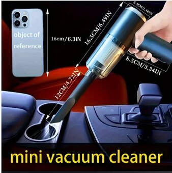 Mini ruční bezdrátový vysavač, 120W dobíjecí - 2