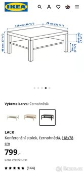 Konferenční stolek IKEA (118x78 cm) - 2